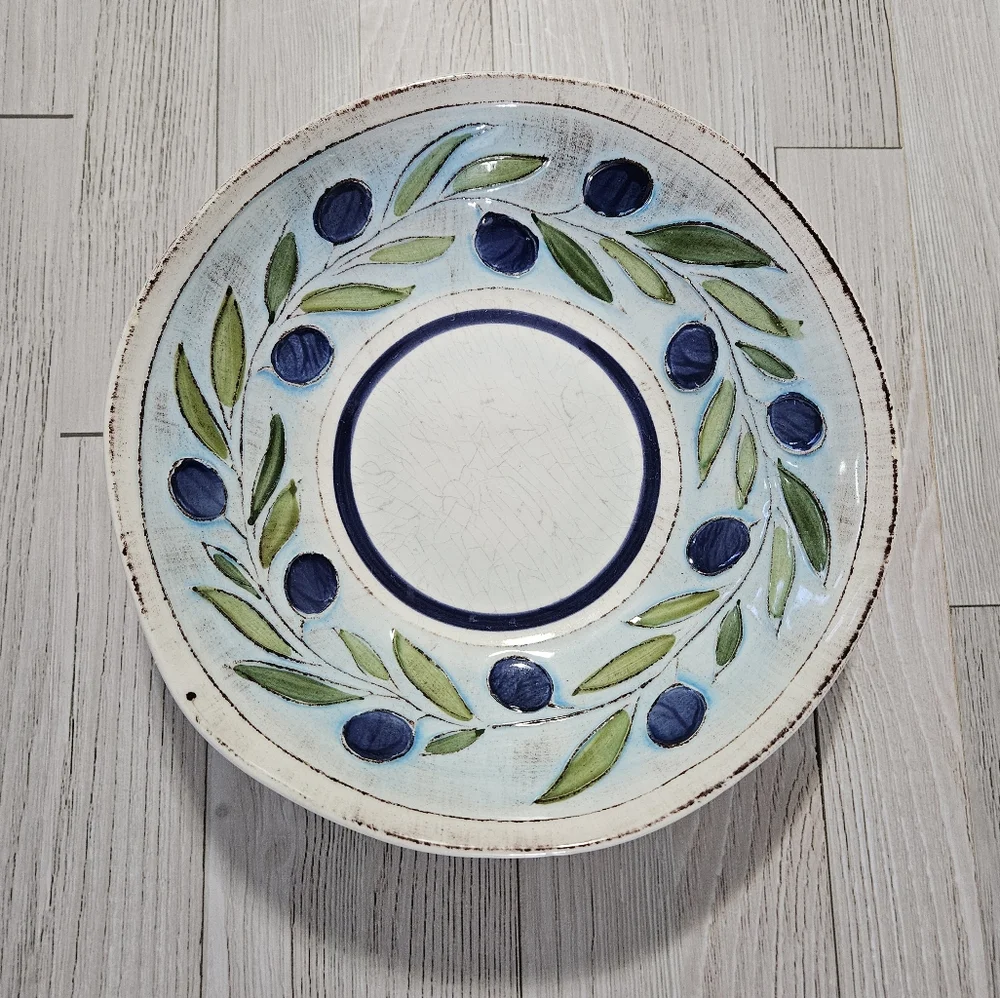 Crate & Barrel Gianna Pasta/Soup Bowl Retired Pattern Earthenware Rare‎ Italy 9