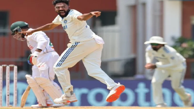 भारत को लगा बड़ा झटका बाउंड्री बचाने के प्रयास में मोहम्मद सिराज हुए चोटिल