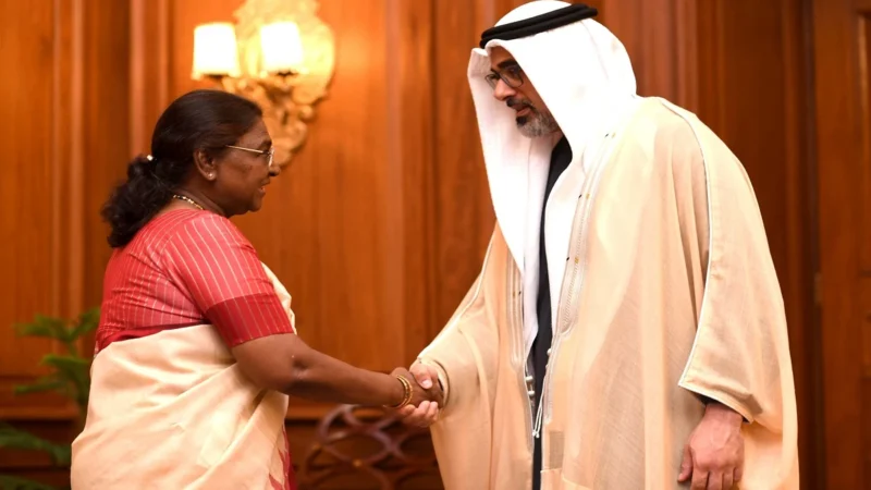 राष्ट्रपति मुर्मू ने की अबू धाबी के क्राउन प्रिंस से मुलाकात की