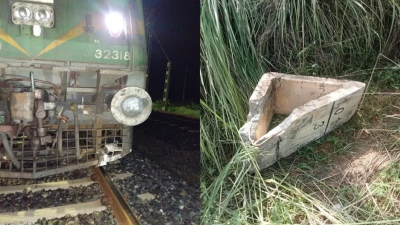 कानपुर के बाद अजमेर में ट्रेन पलटने की साजिश पटरी पर मिला सीमेंट ब्लॉक