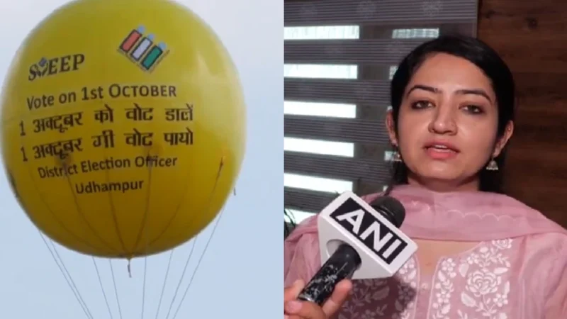 उधमपुर में अनोखा हवाई मतदाता जागरूकता अभियान