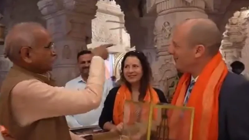 इजरायल ने राम मंदिर में की पूजा बजाया शंख