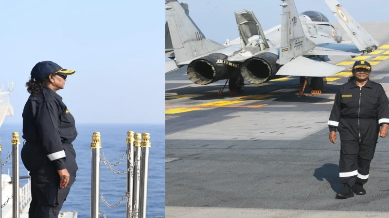 आईएनएस विक्रांत पर राष्ट्रपति मुर्मू का ये अंदाज़