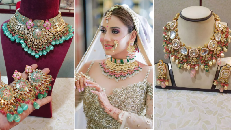 स्टोन वर्क नेकलेस सेट बढ़ाएंगे खूबसूरती