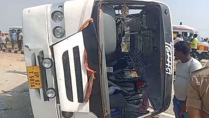 जौनपुर में भीषण सड़क हादसा – बस पलटने से 5 की मौत, 15 घायल