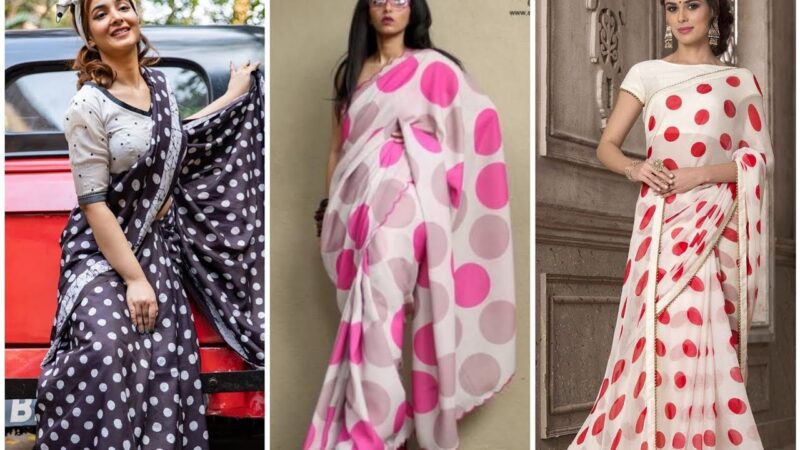 पोल्का डॉट साड़ी से बनाएं खूबसूरत ड्रेस, लगेंगे क्लासी और खूबसूरत