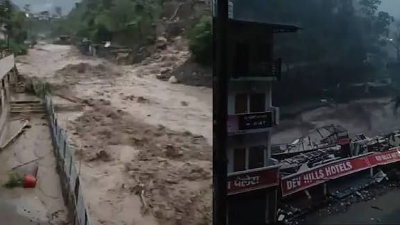 सहस्रधारा में बादल फटा, होटल–दुकानें क्षतिग्रस्त, दो लोग लापता