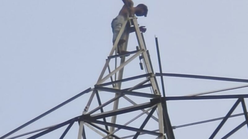 प्रेम में धोखा मिला तो चढ़ गया हाईटेंशन पोल पर; घंटों चले ड्रामे के बाद फोर्स ने उतारा