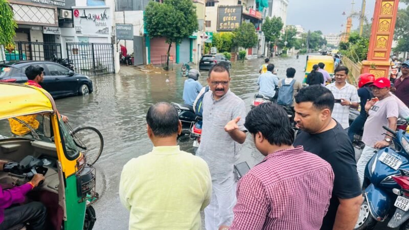 डेढ़ घंटे में शहर से हटा जलजमाव, 11 स्थानों पर गिरे पेड़ भी हटाए गए